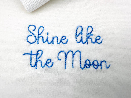 Handwritten script FONT Moon Bean Alphabet Monogram raised bean stitch kids baby machine embroidery designs mini sizes 0.6 up to 1.6 inch BX