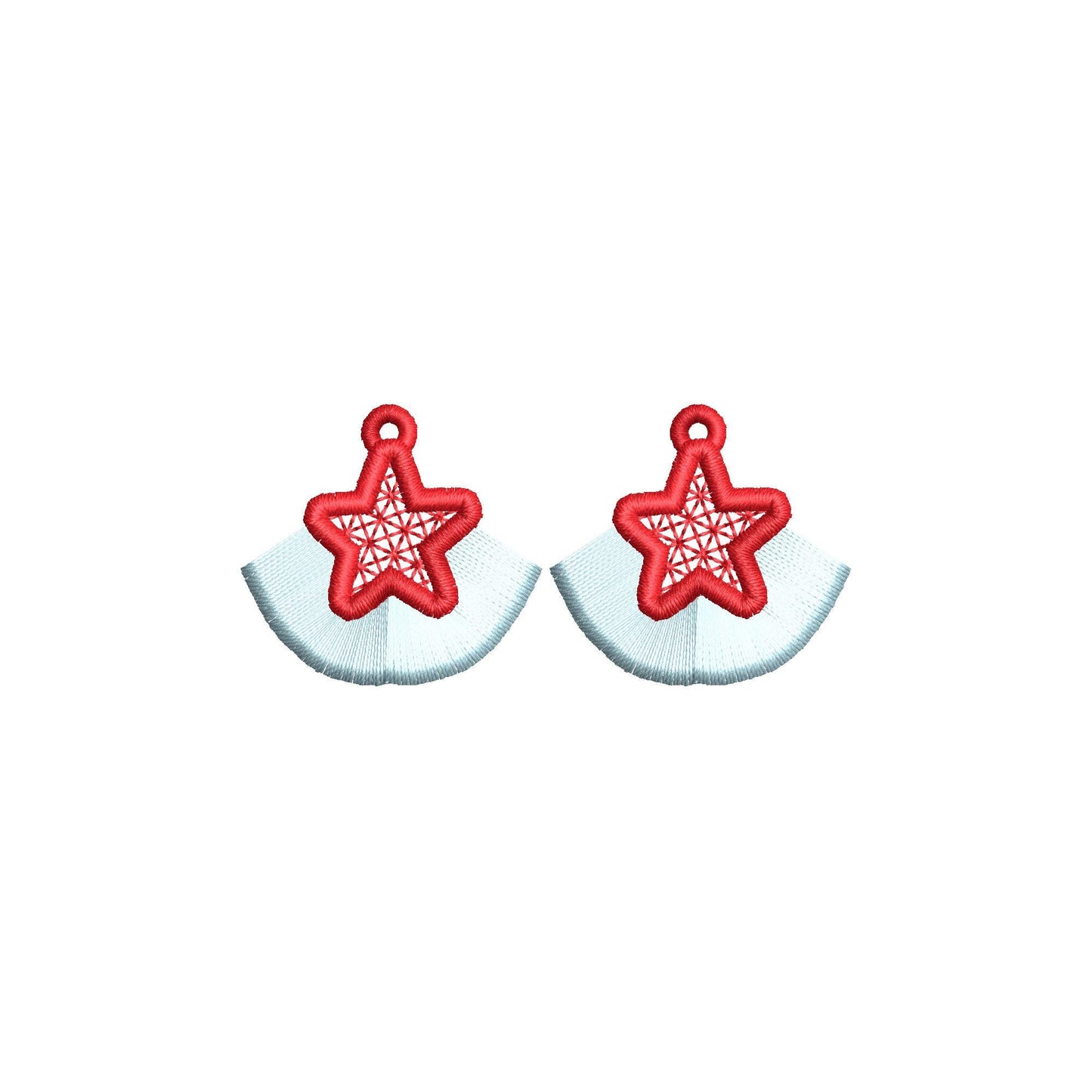 Fringed Star Earrings – Girl instant download embroidery file by Artapli