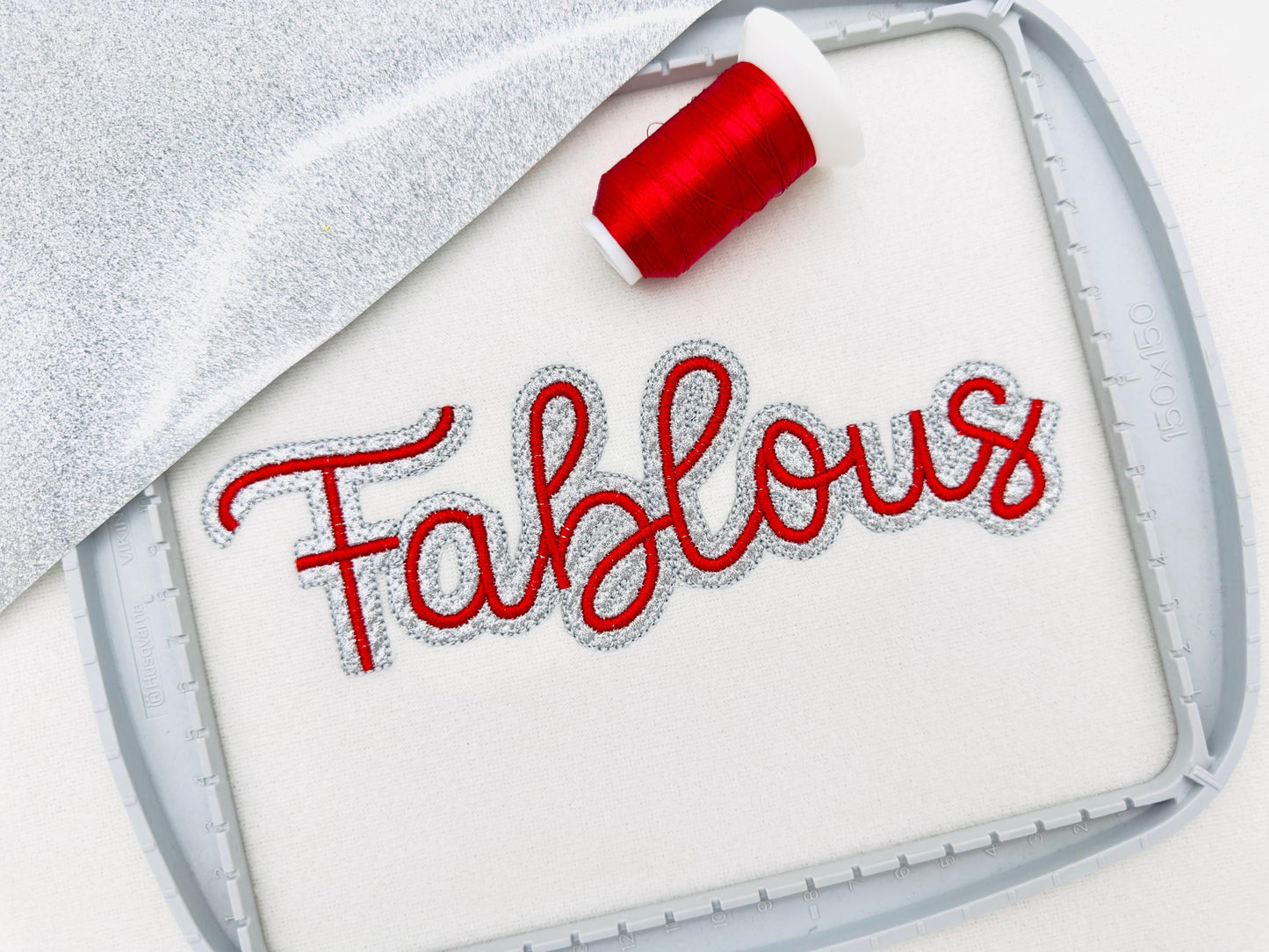 HTV Glitter Vinyl Font Glow – Script machine embroidery pattern by Artapli