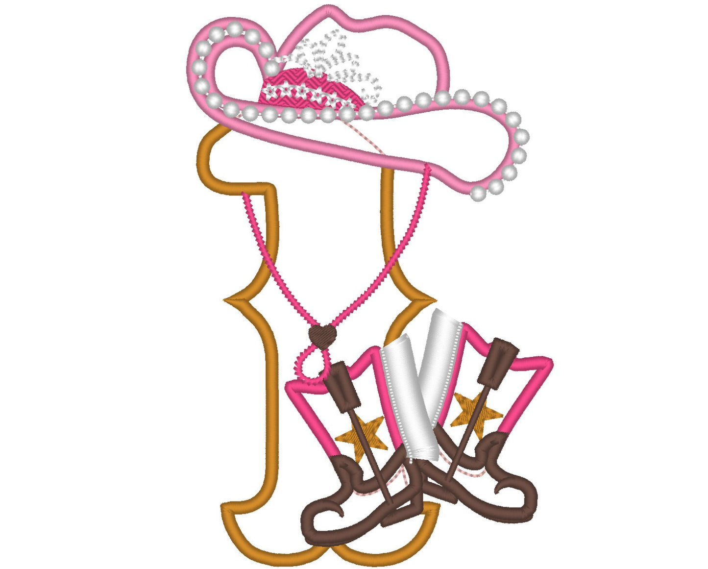 Cowgirl Birthday Numbers 1-9 – Appliqué machine embroidery design by Artapli