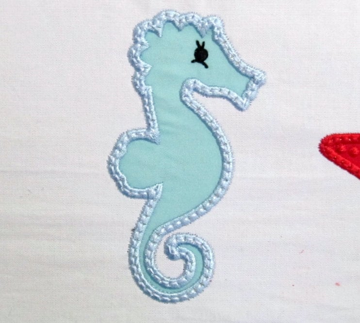 Seahorse Pearl and Starfish Set of 3 – Appliqué machine embroidery design by Artapli