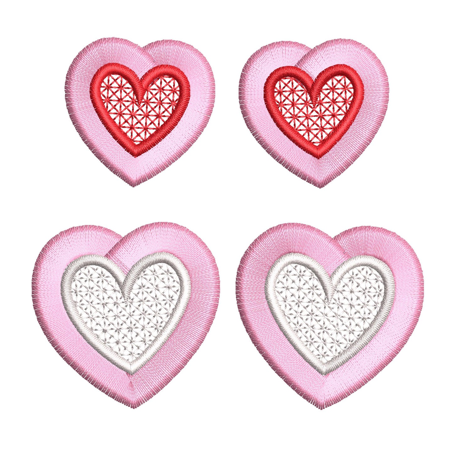 Fluffy Heart Earrings FSL – Girl instant download embroidery file by Artapli