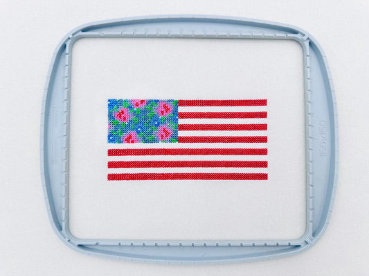 Cross Stitch Rose Floral Flag – Instant Download | Artapli