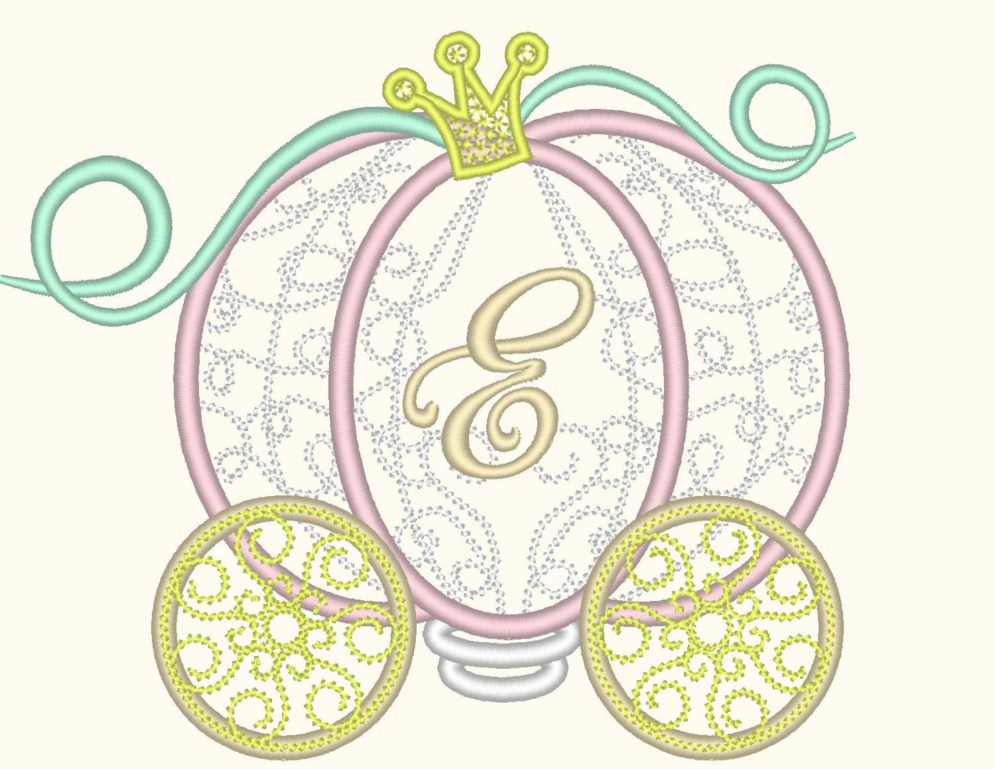 Cinderella Princess Lace Carriage Applique - image 1