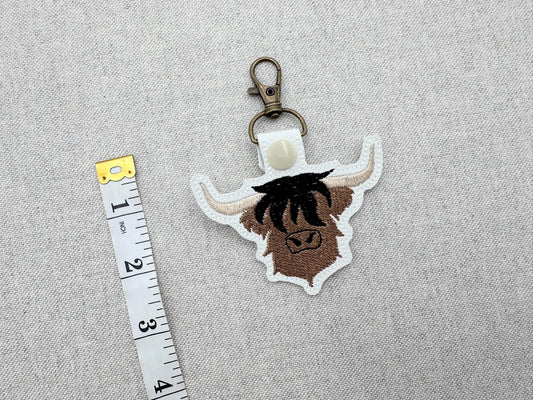 Highland Cow Bull Keychain