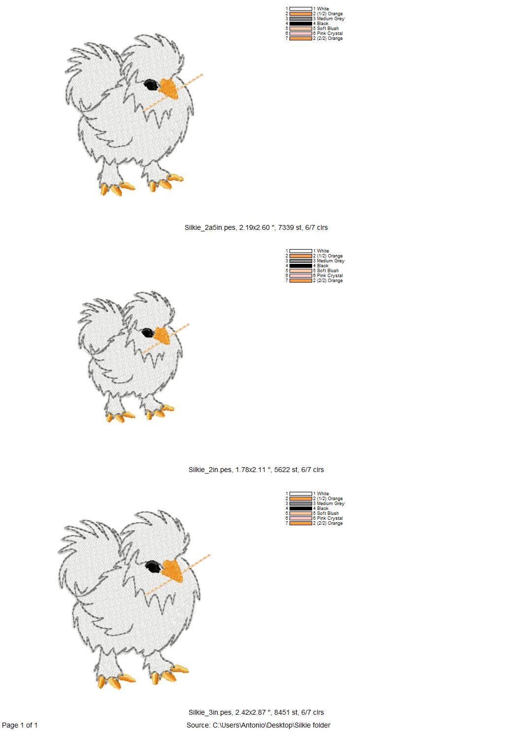 Playing Silkie Chicken Animal Thief kitchen dish towel Farm bird Chicken Mama machine embroidery designs ITH