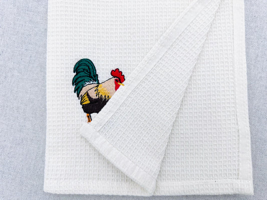 Playing Rooster Animal Thief kitchen dish towel Farm bird Chicken Mama machine embroidery designs ITH