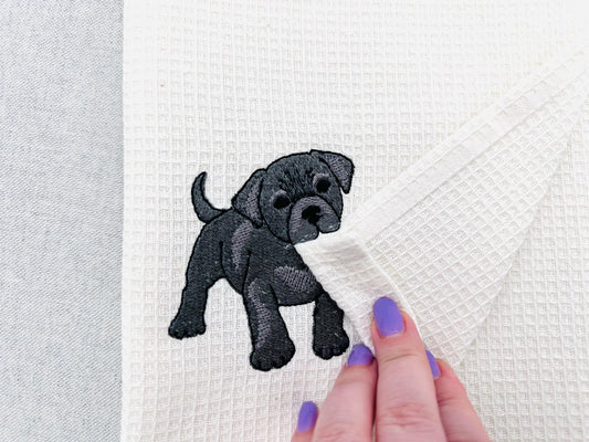 Playing Little Cane Corso Puppy Dog Mama kitchen dish towel animal pet kids machine embroidery designs ITH