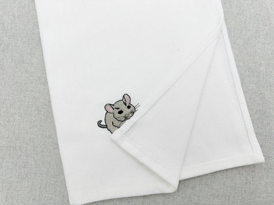 Playing Little Baby Mouse Pup Animal Thief kitchen dish towel kids funny machine embroidery designs ITH