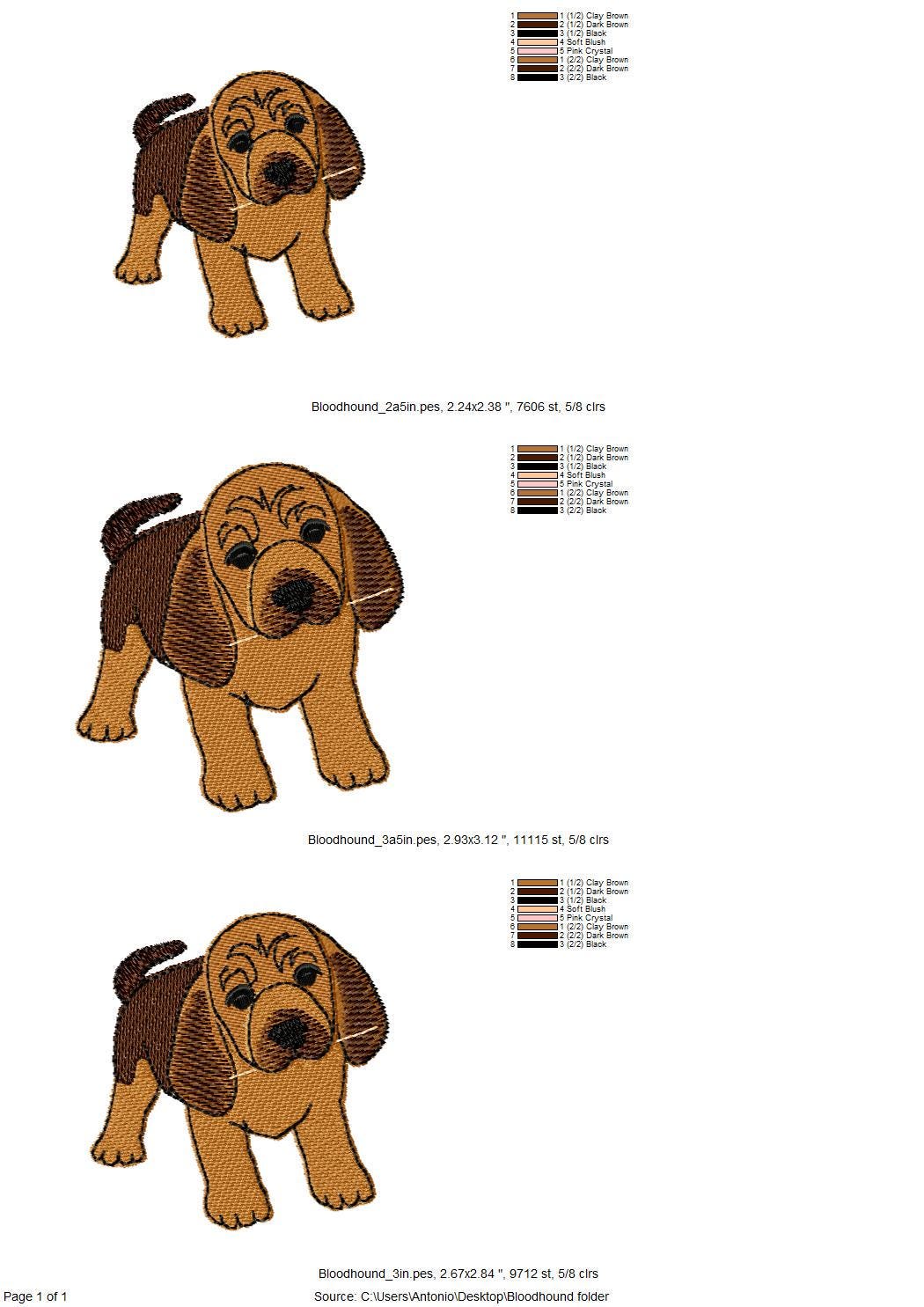 Playing Bloodhound Puppy Dog Mama kitchen dish towel pet animal Thief machine embroidery designs ITH