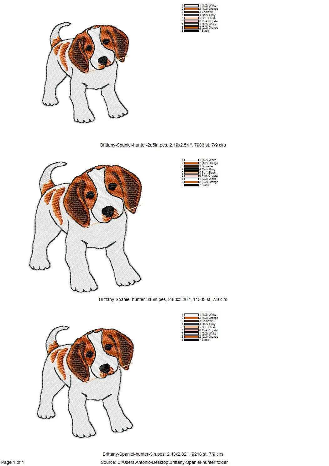 Playing Brittany Spaniel Puppy Dog Mama kitchen dish towel pet animal kids machine embroidery designs ITH