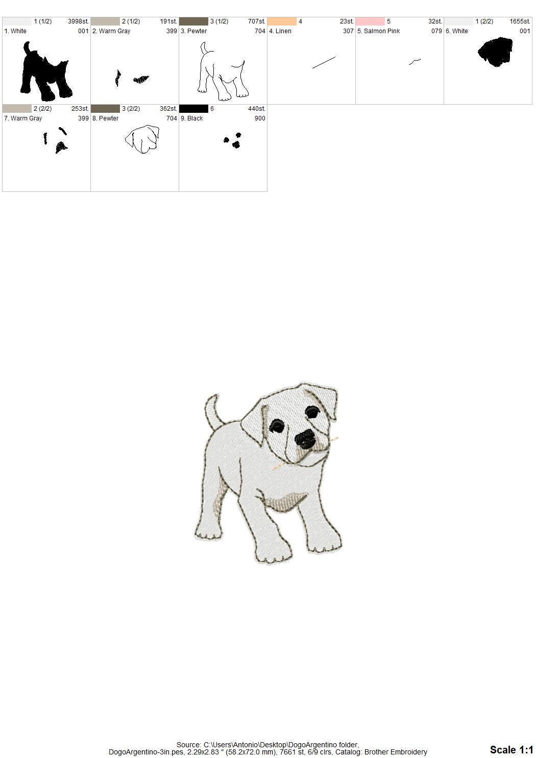 Playing Dogo Argentino Puppy Dog Mama kitchen dish towel pet animal kids machine embroidery designs ITH