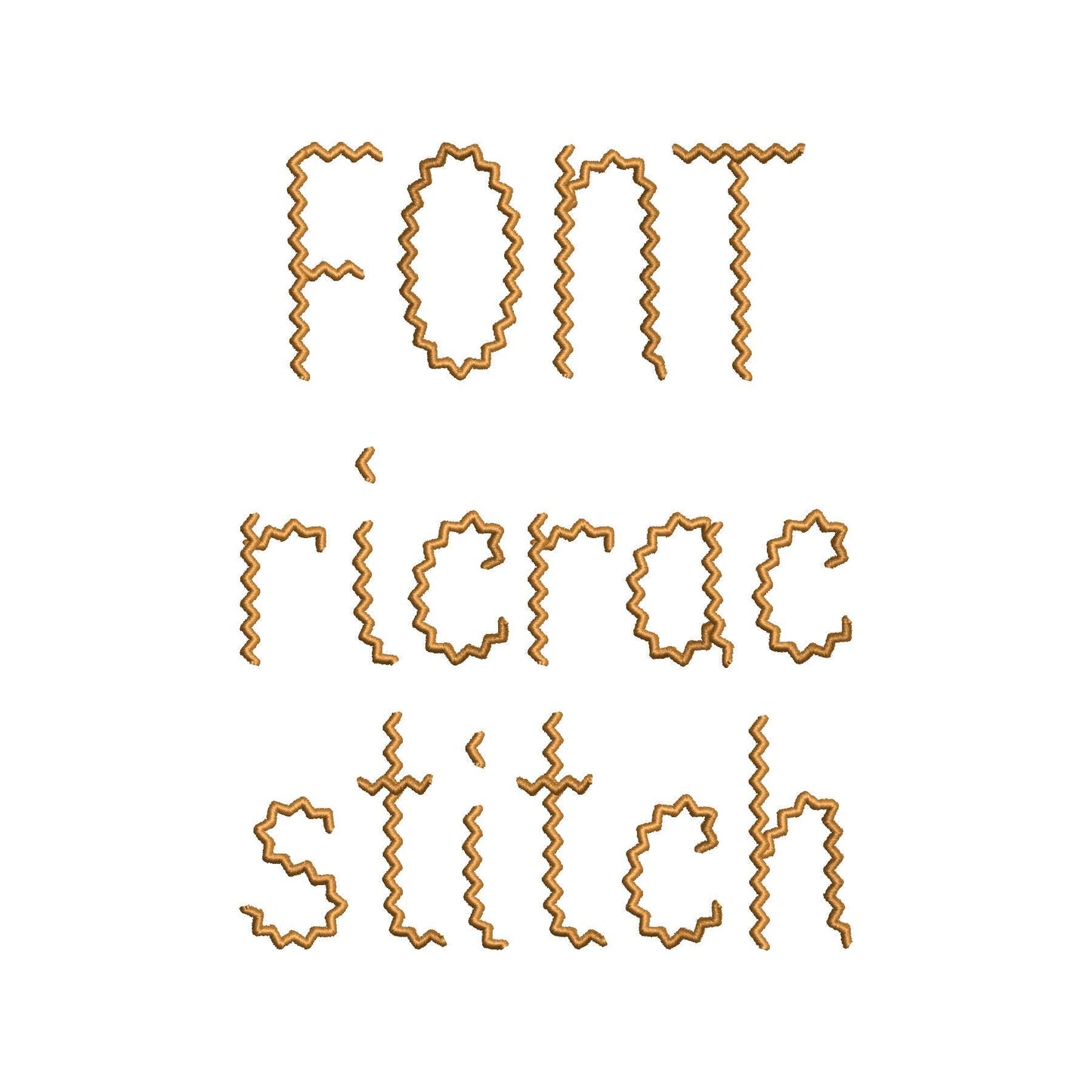 RicRac stitch Font Sunwave