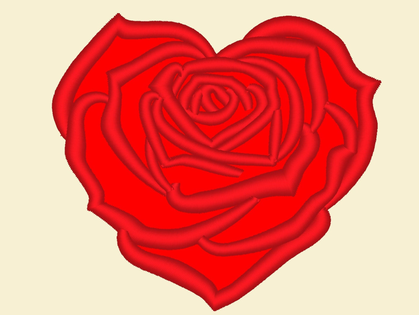 Heart Shape Rose Applique - image 1
