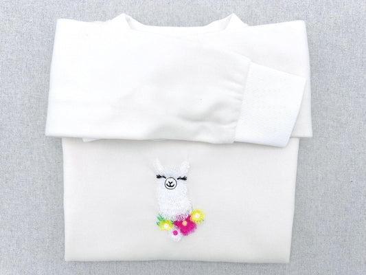 Fluffy Floral Llama Alpaca
