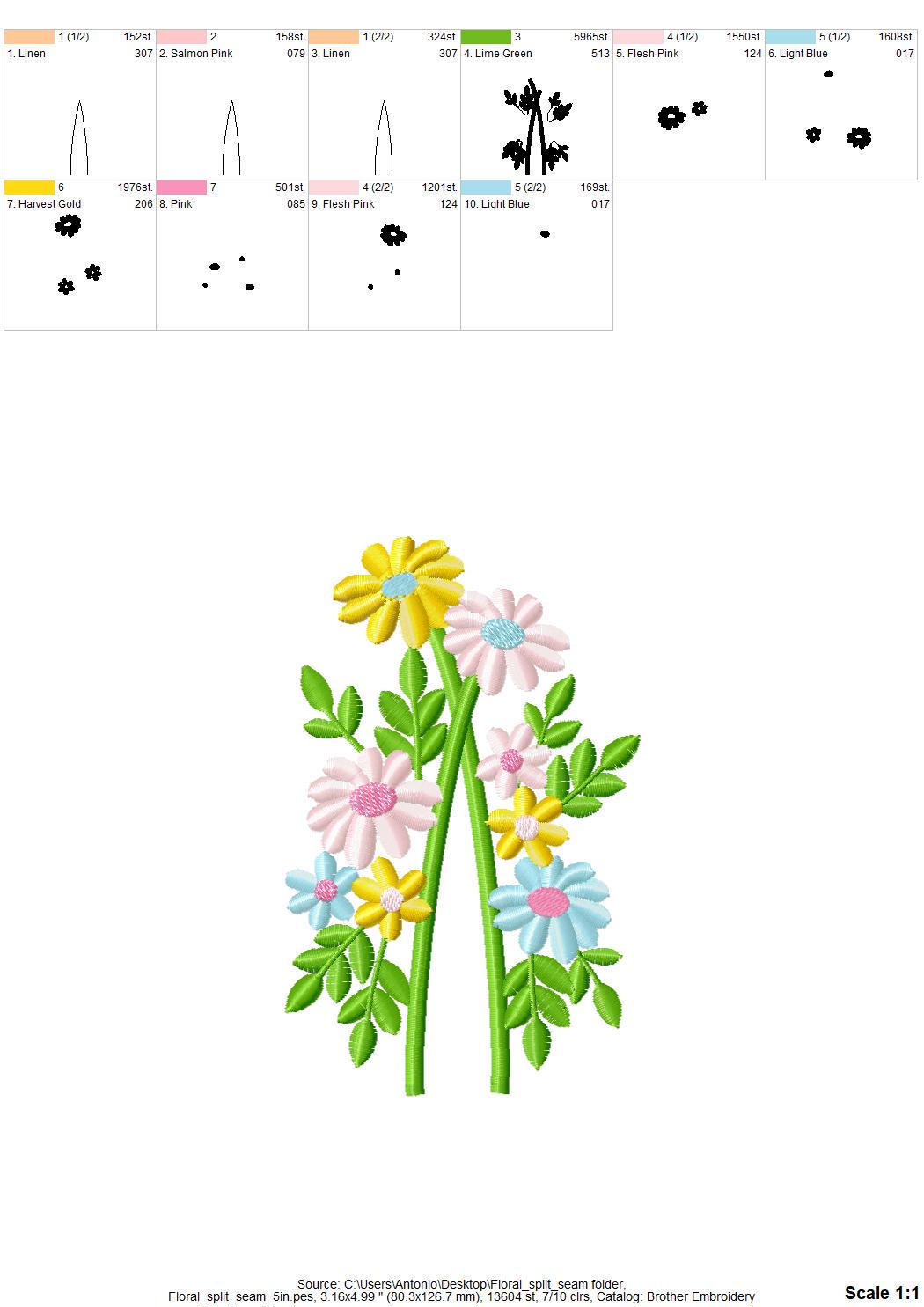 Floral Split Side Seam
