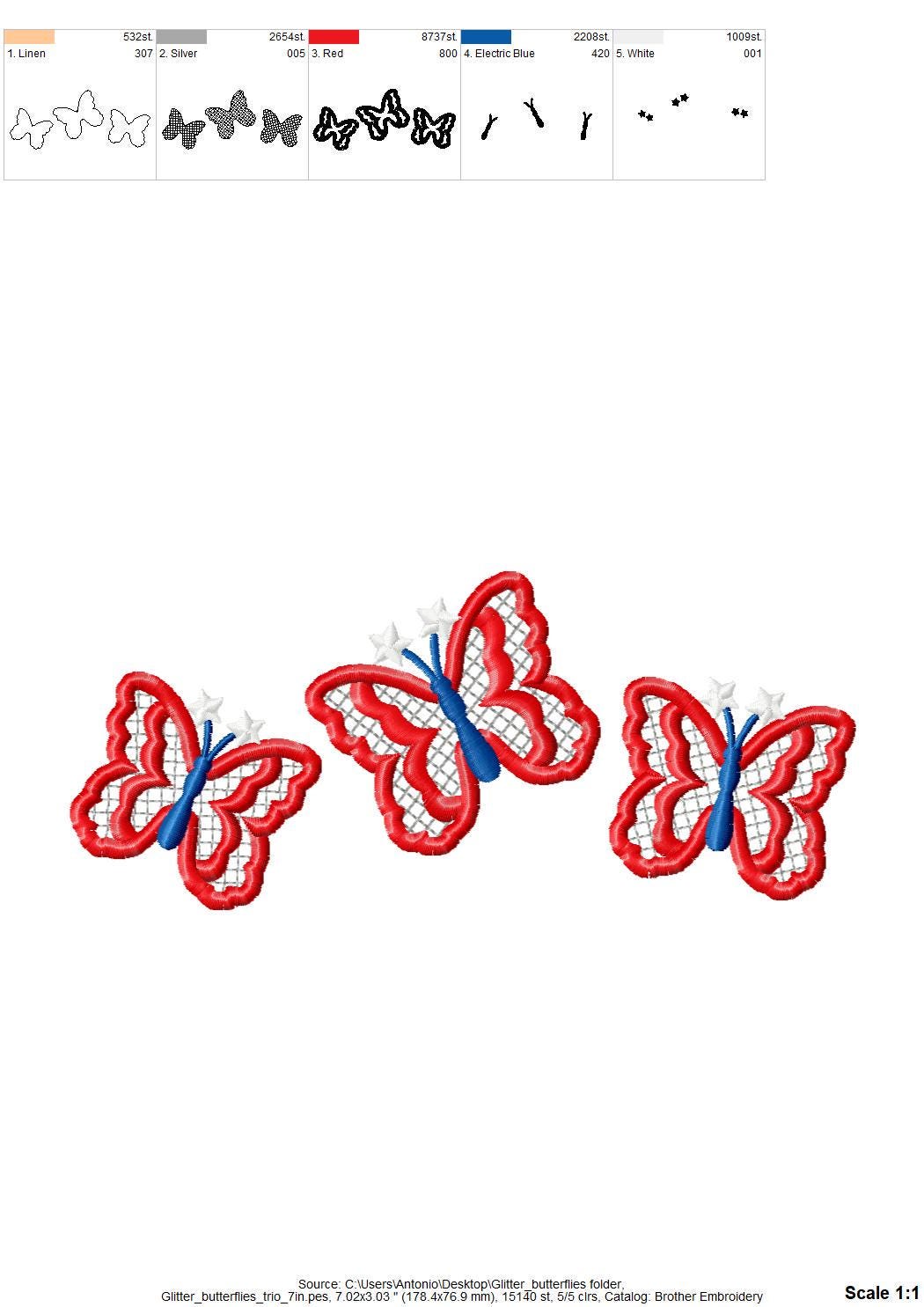 Patriotic Butterfly Glitter HTV