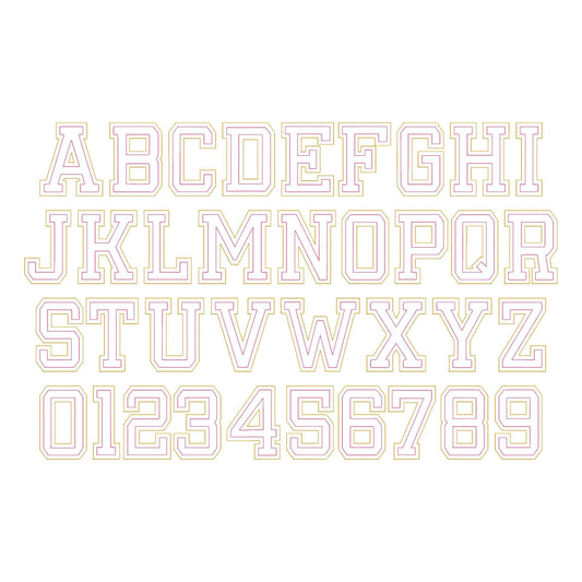 Big Monogram raggedy Applique FONT sport bean stitch machine embroidery designs sports block alphabet