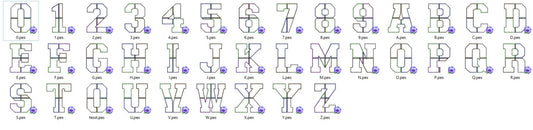 Simply 4 way Patchwork raggedy edge Applique FONT alphabet machine embroidery designs open edge