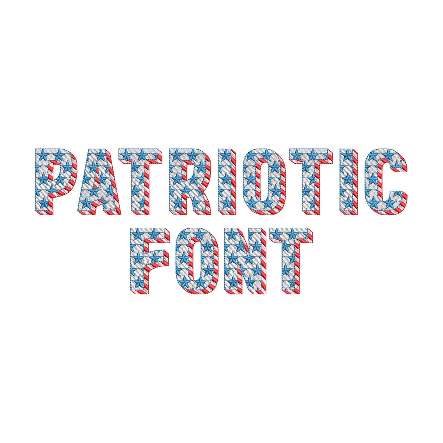 Patriotic Fill Stitch Font