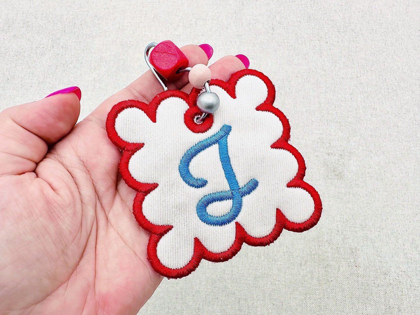Scalloped Square Bag Tag Charm