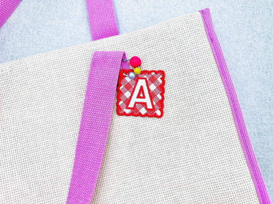 Scalloped Square Bag Tag Charm