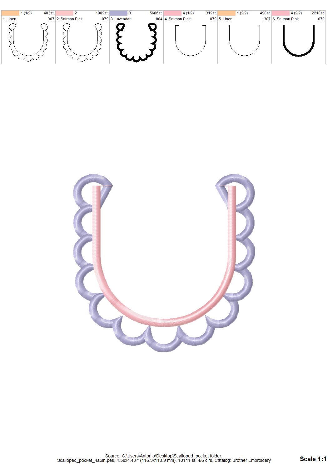 Scalloped Rounded Pocket ITH