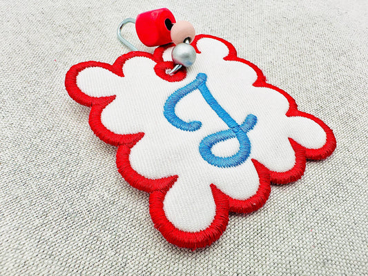 Scalloped Square Bag Tag Charm
