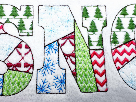 Christmas Patchwork Block Font