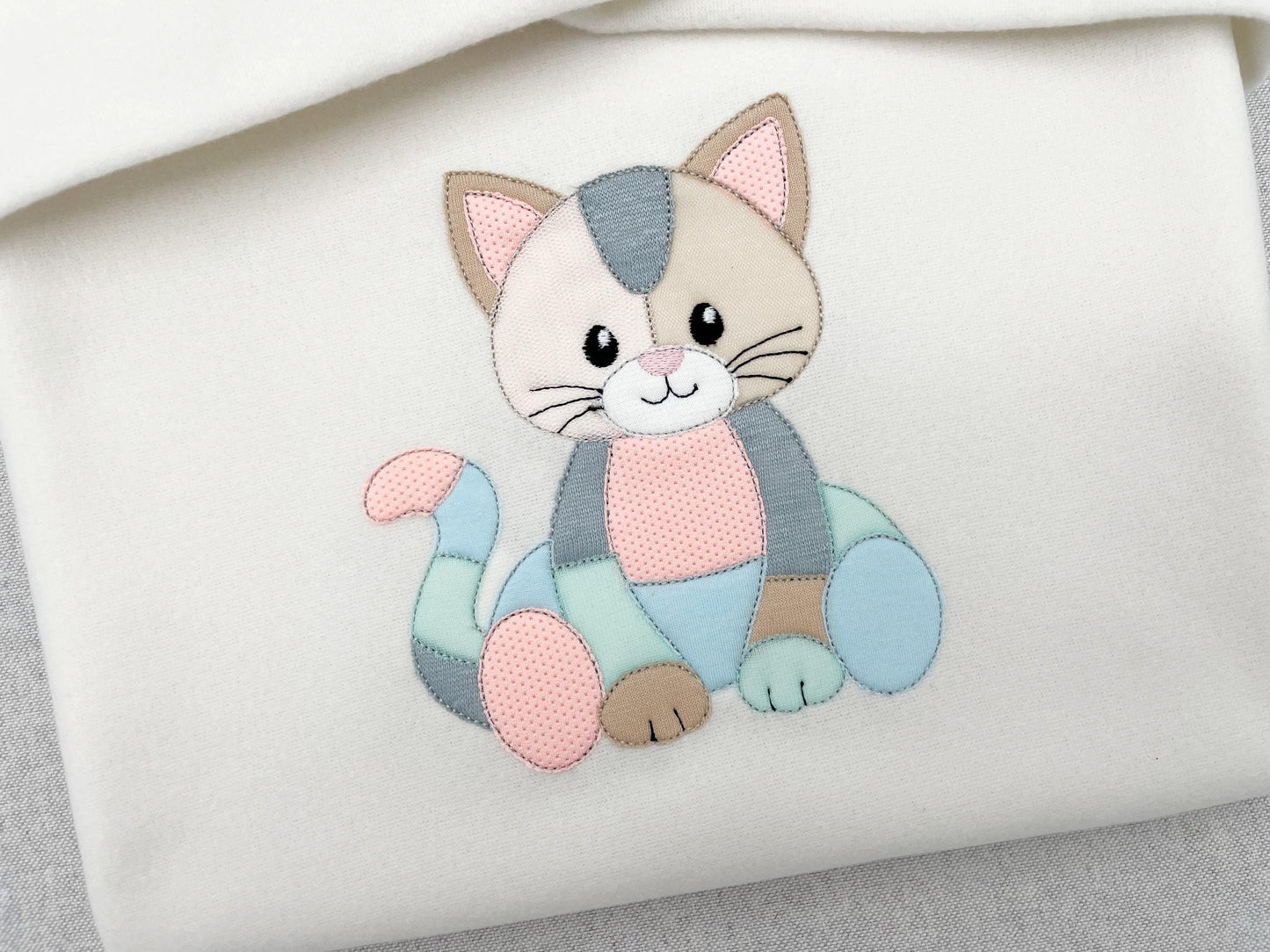 Kitty Cat Toy Raggedy Applique