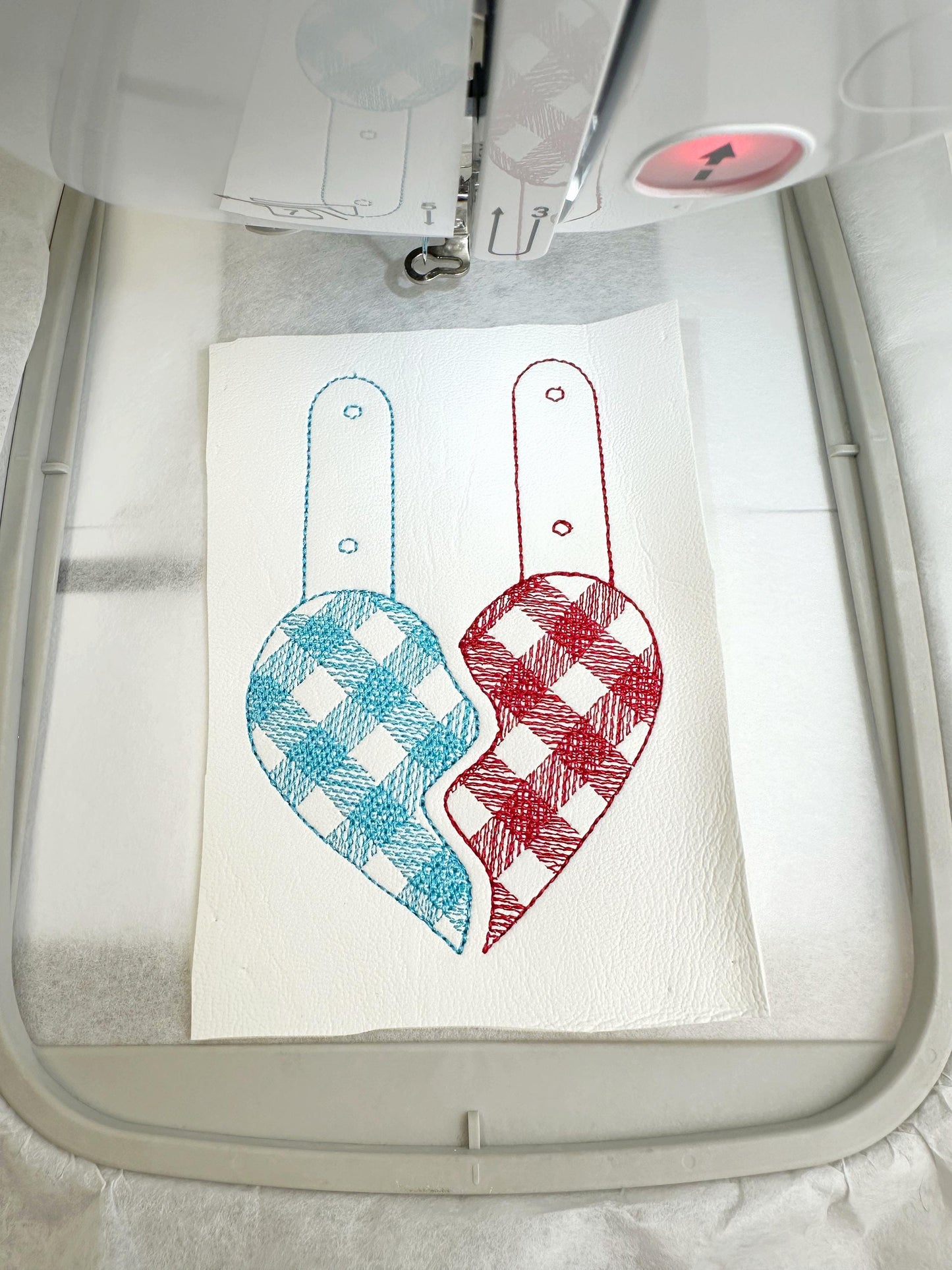 Plaid Split Heart Keychain