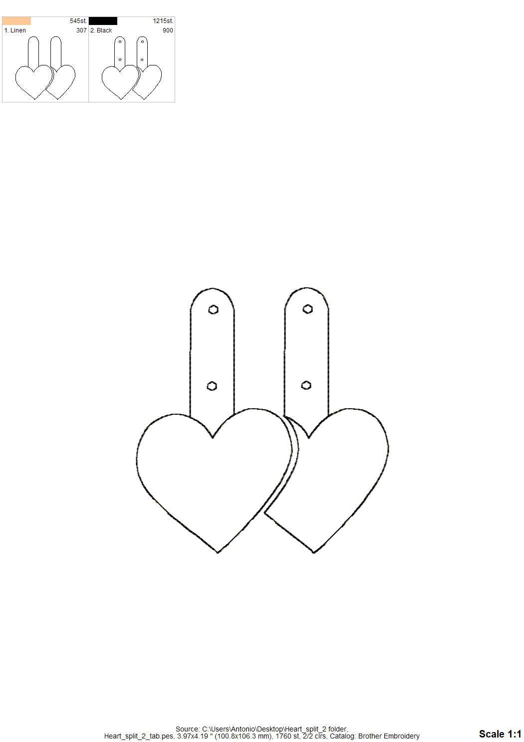 Split Heart Friendship SET