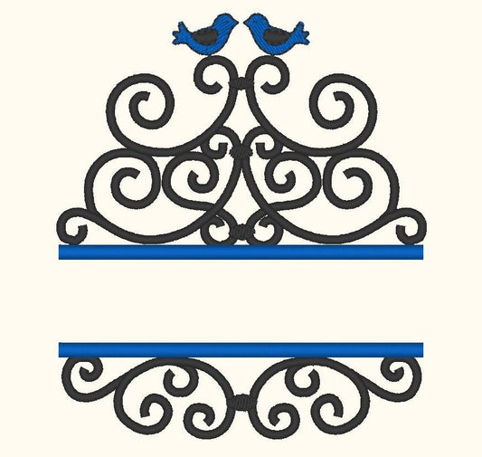 Family banner ornament with birds and mini font – Instant Download | Artapli
