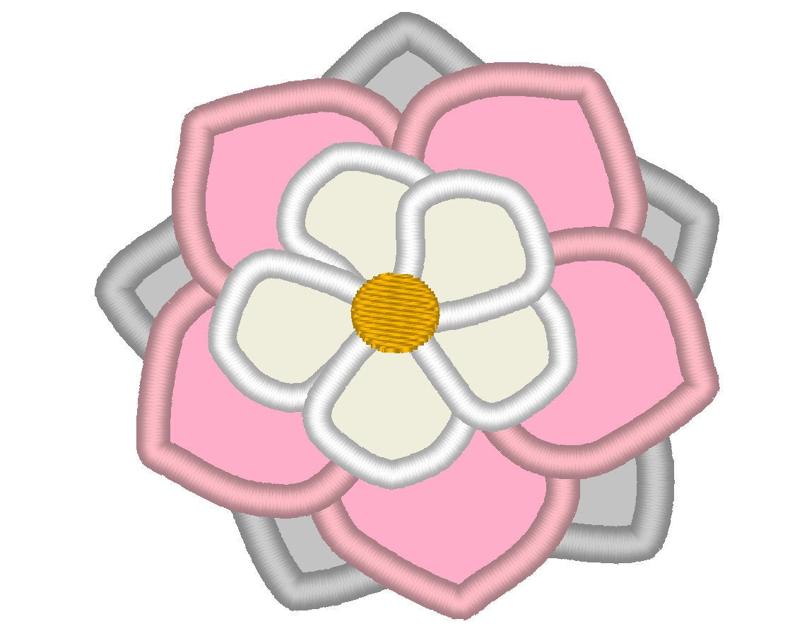 Magnolia Multicolor Flower Machine Embroidery 2" 3" 4" 4.5" 5" 7" | PES DST JEF | Artapli
