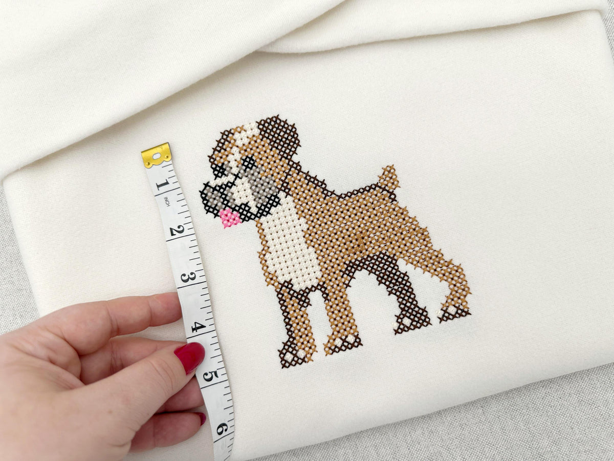 Cross Stitch Boxer Puppy