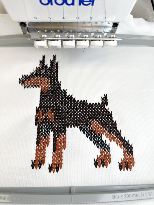 Doberman Knit Stitch – machine embroidery design by Artapli, photo 2