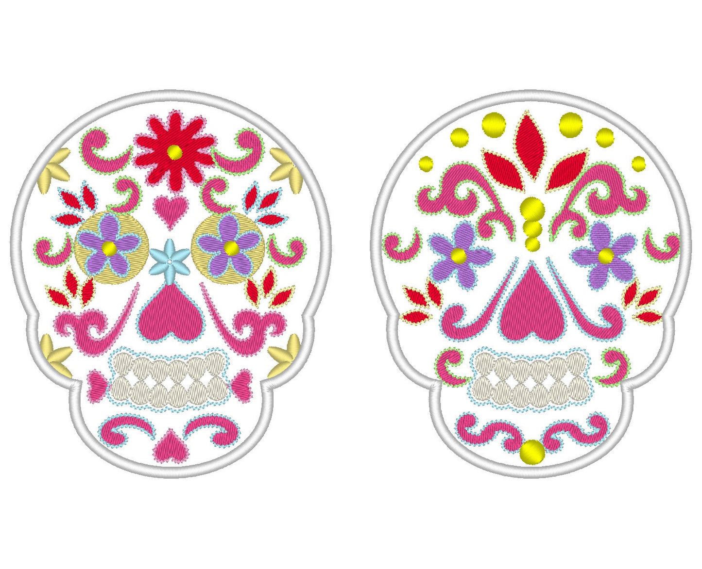 Sugar Skull, Day of the Dead Sugar Skull embroidery applique, Dia de | Artapli - image 1