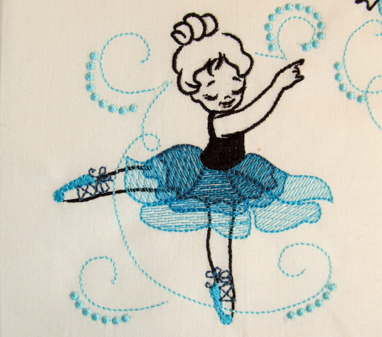 Unique Little dancer embroidery outline designs / 4x4, 5x7 and 6x10, | Artapli - image 1