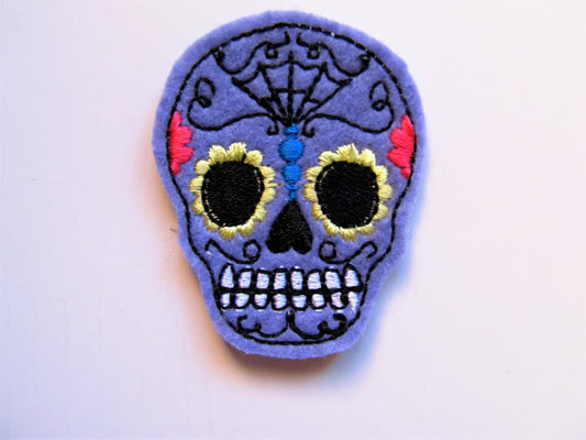 Skull calavera key fob feltie, mini machine embroidery – Instant Download | Artapli