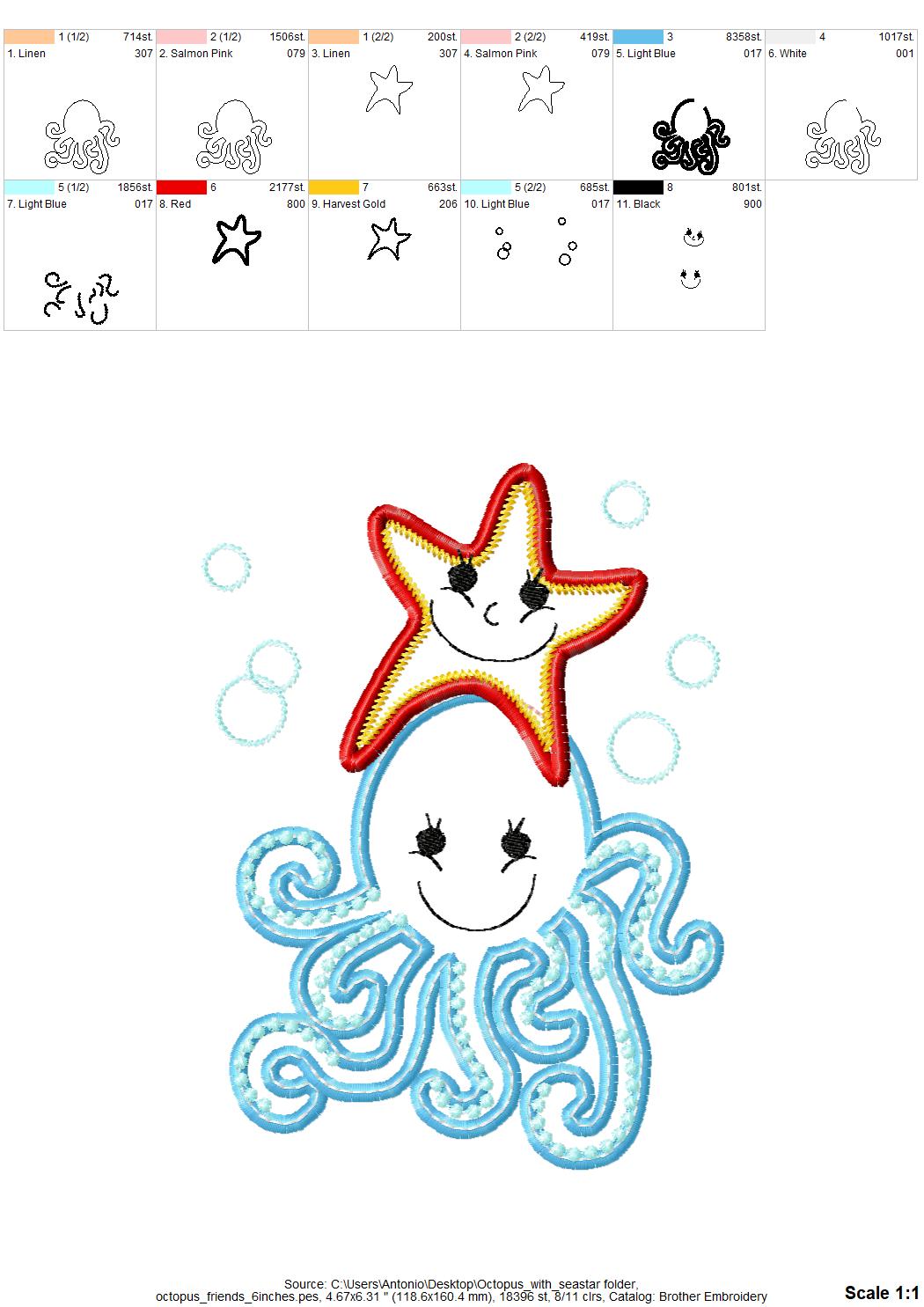 Octopus and Starfish Friends