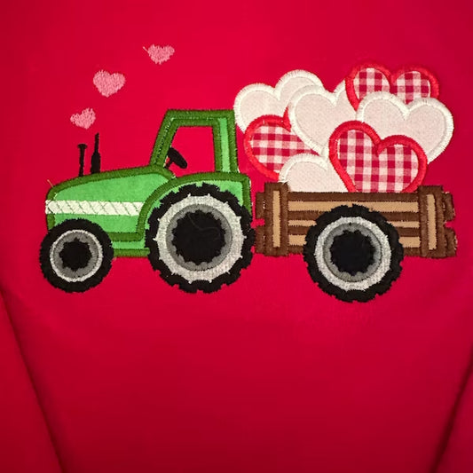 Valentine Tractor with Hearts – Instant Download | Artapli