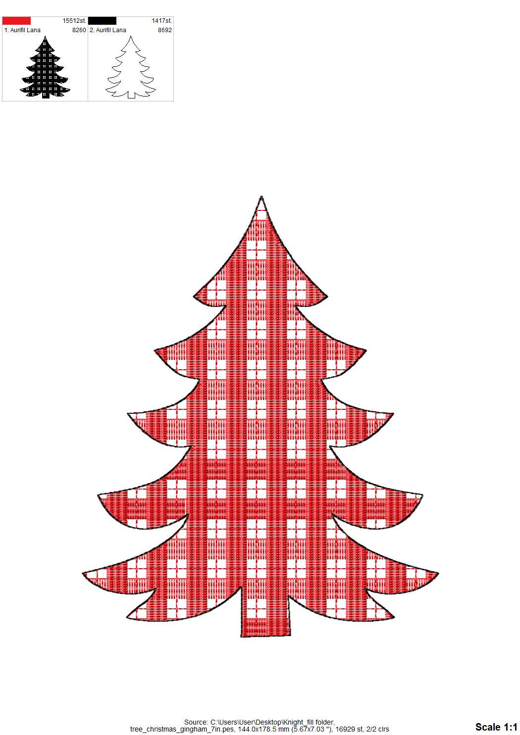 Gingham Plaid Christmas Tree