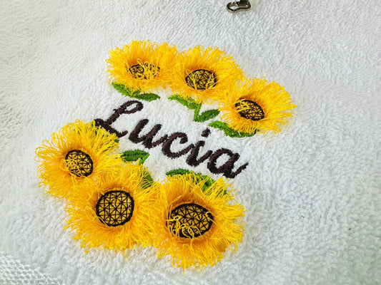 Split Sunflower Mini Font Fringe Embroidery Design