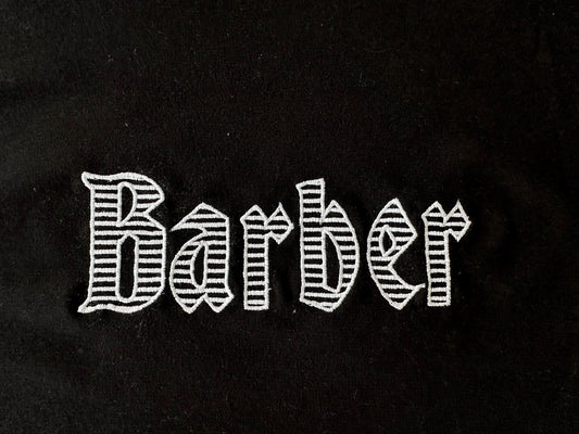 Striped Old Fashioned Barber Satin Embroidery Design