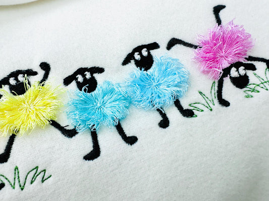 Fringed Bunny Chenille Embroidery Design