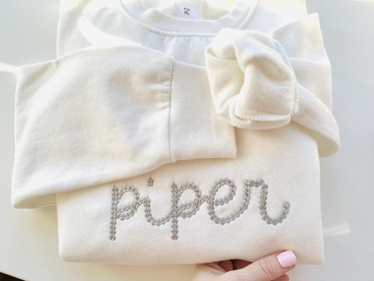 Extra Bold Chain Stitch Handwritten Font Piper Embroidery Design