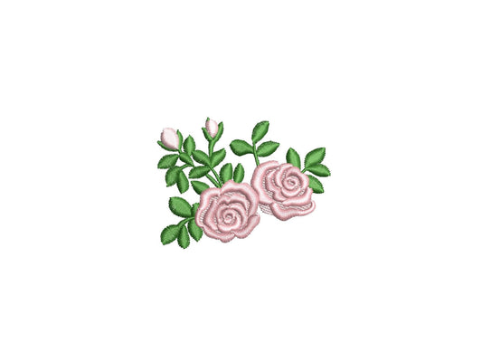 Accent Mini Rose Flower Bouquet In-the-Hoop Embroidery Design