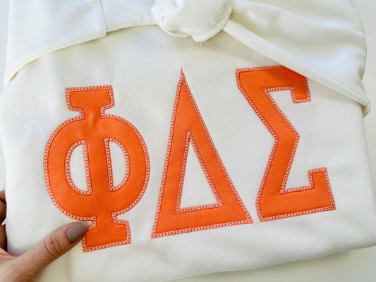 Big Sizes Sororities Greek Font Applique Embroidery Design