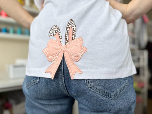 Bunny Ears Leopard Spots Appliqué Embroidery Design