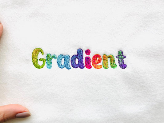 Vibrant Ombre Iridescent Font In-the-Hoop Embroidery Design
